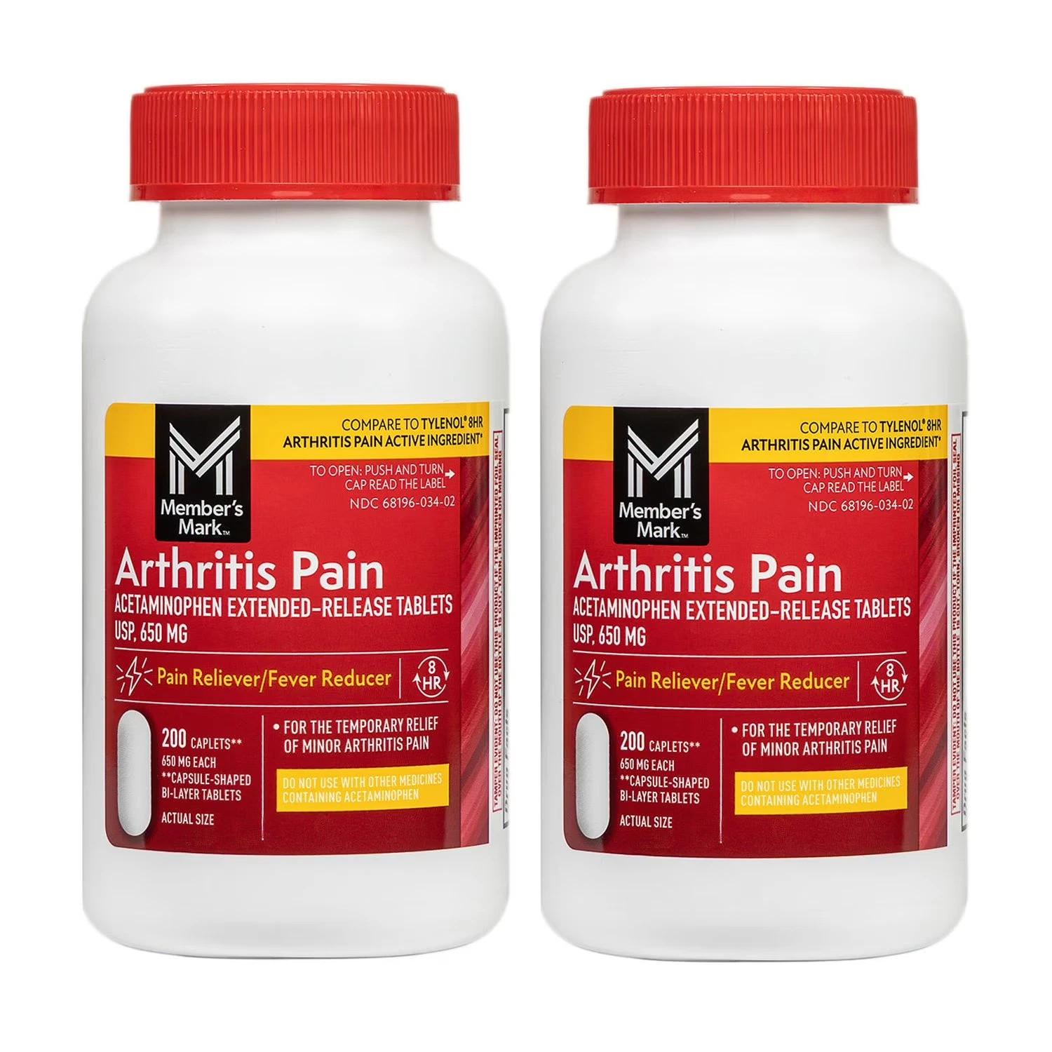 Member’s Mark Arthritis Pain Relief Tablets 8 Hour Acetaminophen Fever Reducer