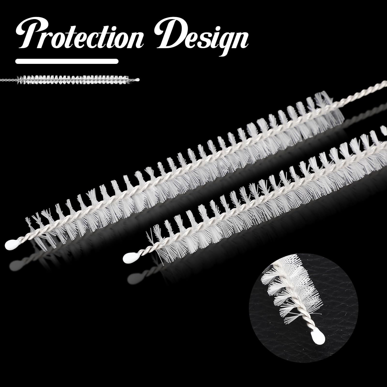 100 Pcs Tracheostomy Cleaning Brushes – Nylon Bristle Trach Tube Cleaner 10mm