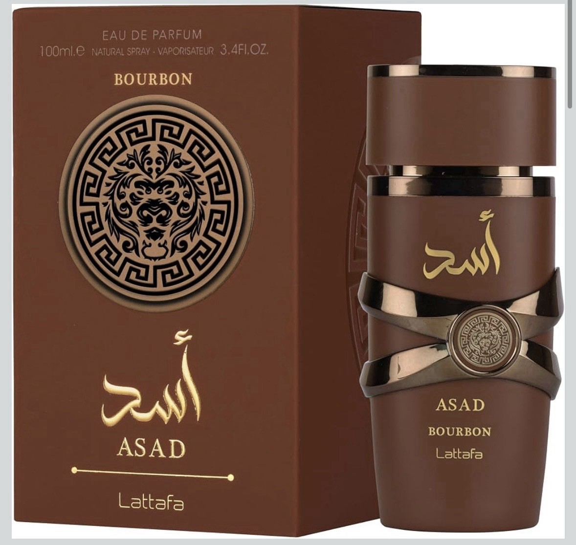 Lattafa Asad Bourbon Eau de Parfum Spray 3.4 fl oz Regular Size