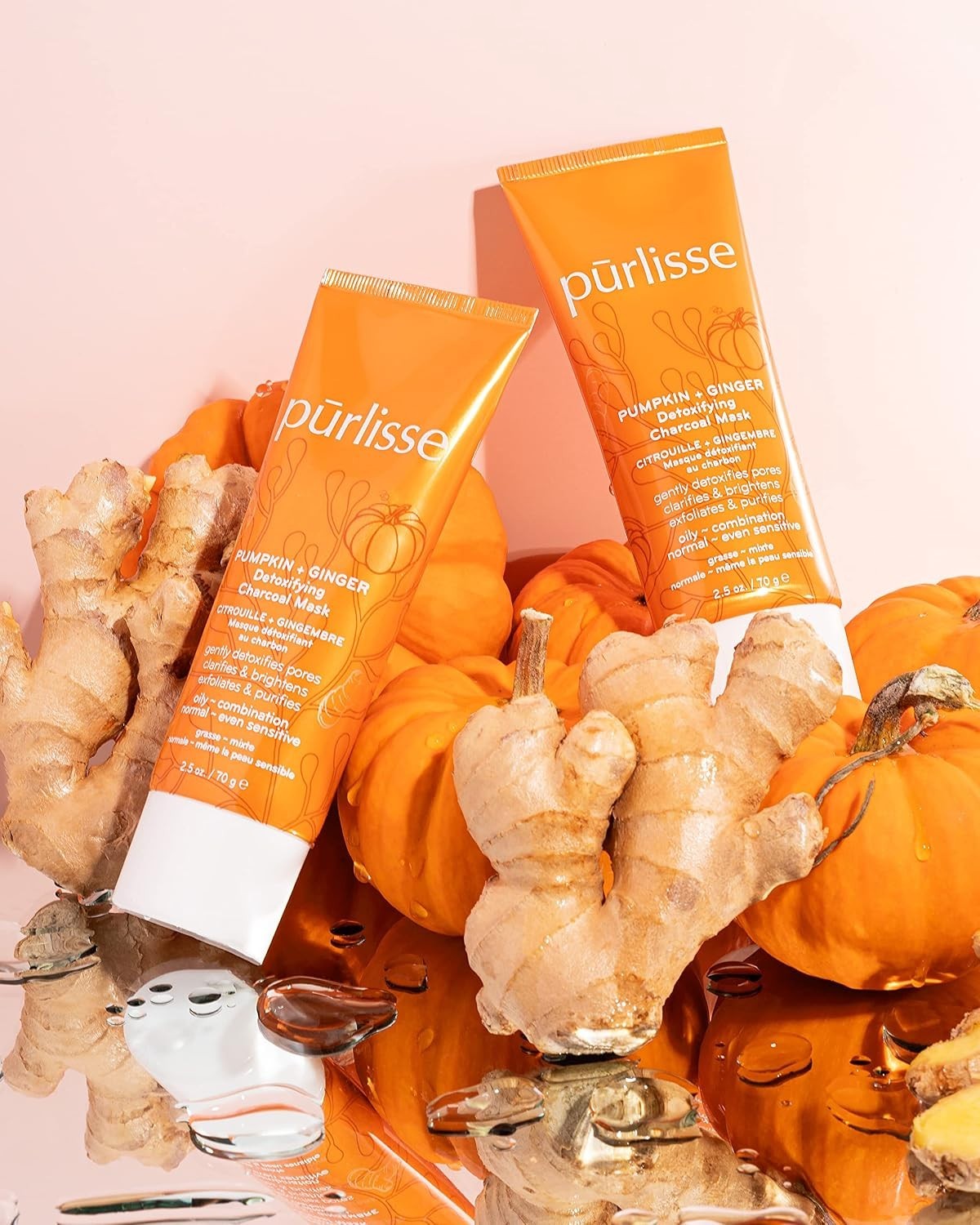 Purlisse Pumpkin & Ginger Detox Charcoal Mask – Brightening, Soothing & Clari…