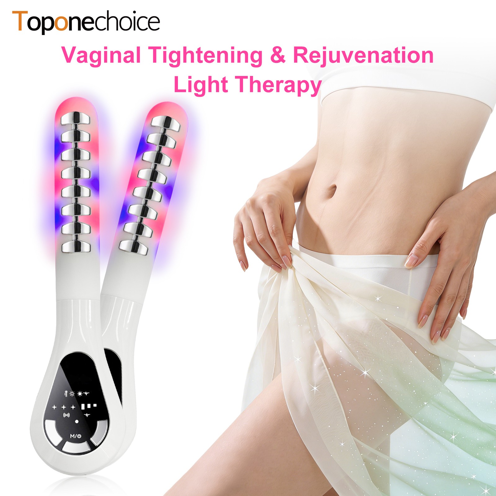 2 in 1 LED Pelvic Wand Red 630nm Blue 450nm Light Muscle Trainer