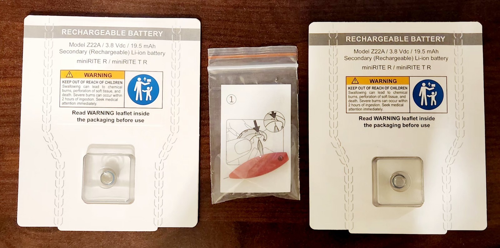 2 Oticon Hearing Aid rechargeable battery Z22A, One Battery Door Opener, USA
