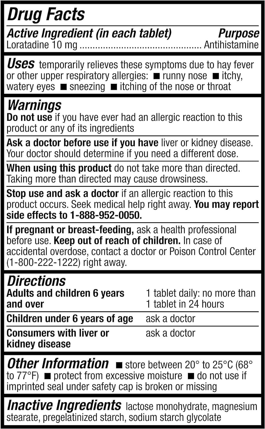 3 Pack Loratadine 10mg – Non-Drowsy Allergy Relief for Sneezing & Itchy Throat