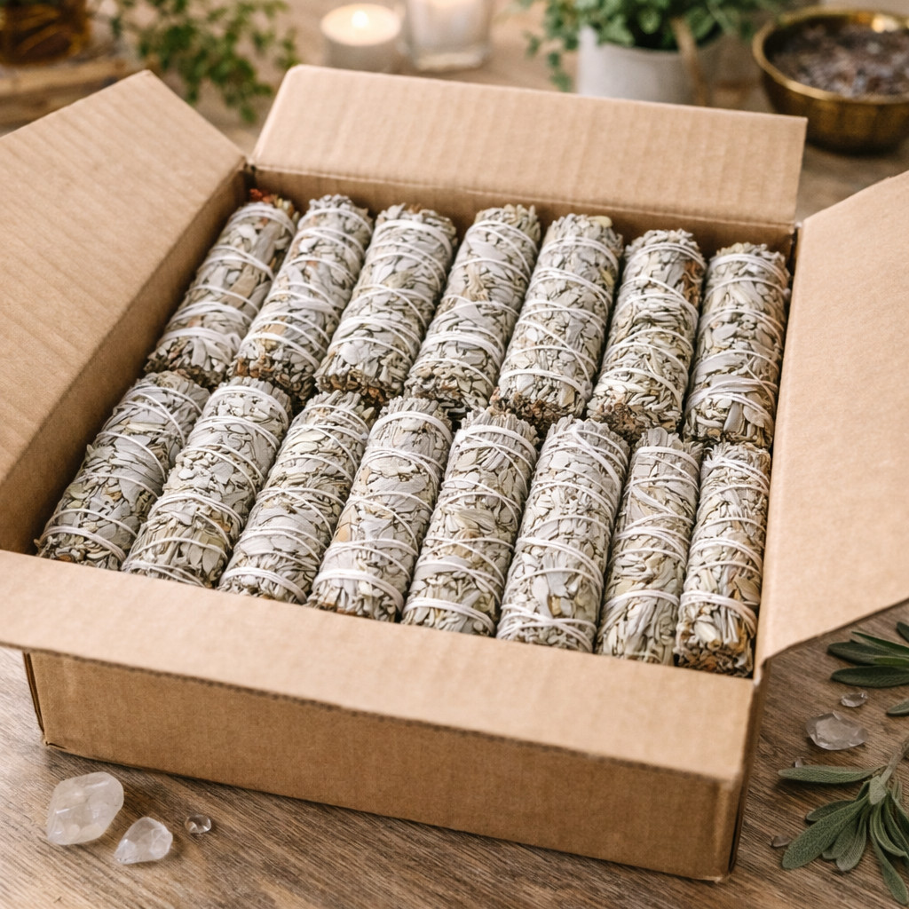6 Inch White Sage Bulk Wholesale Cost | White Sage Smudge Sticks 6″ 10,25,50,100