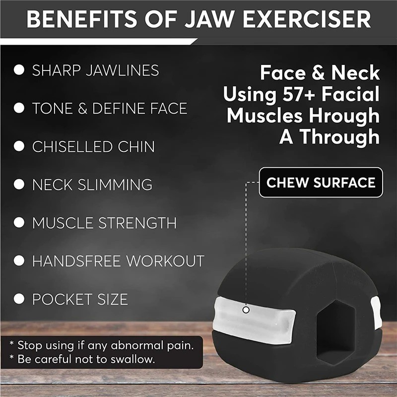 3PCS Jawline Exerciser Mouth Exercise Fitness Ball Neck Face Jaw Trainer Toning
