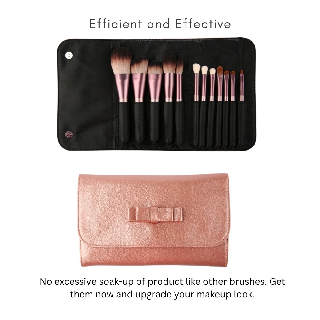 12 Piece Makeup Brush Set With Case & 4 pcs Acne Removal Needles Pack(Bulk3Sets)