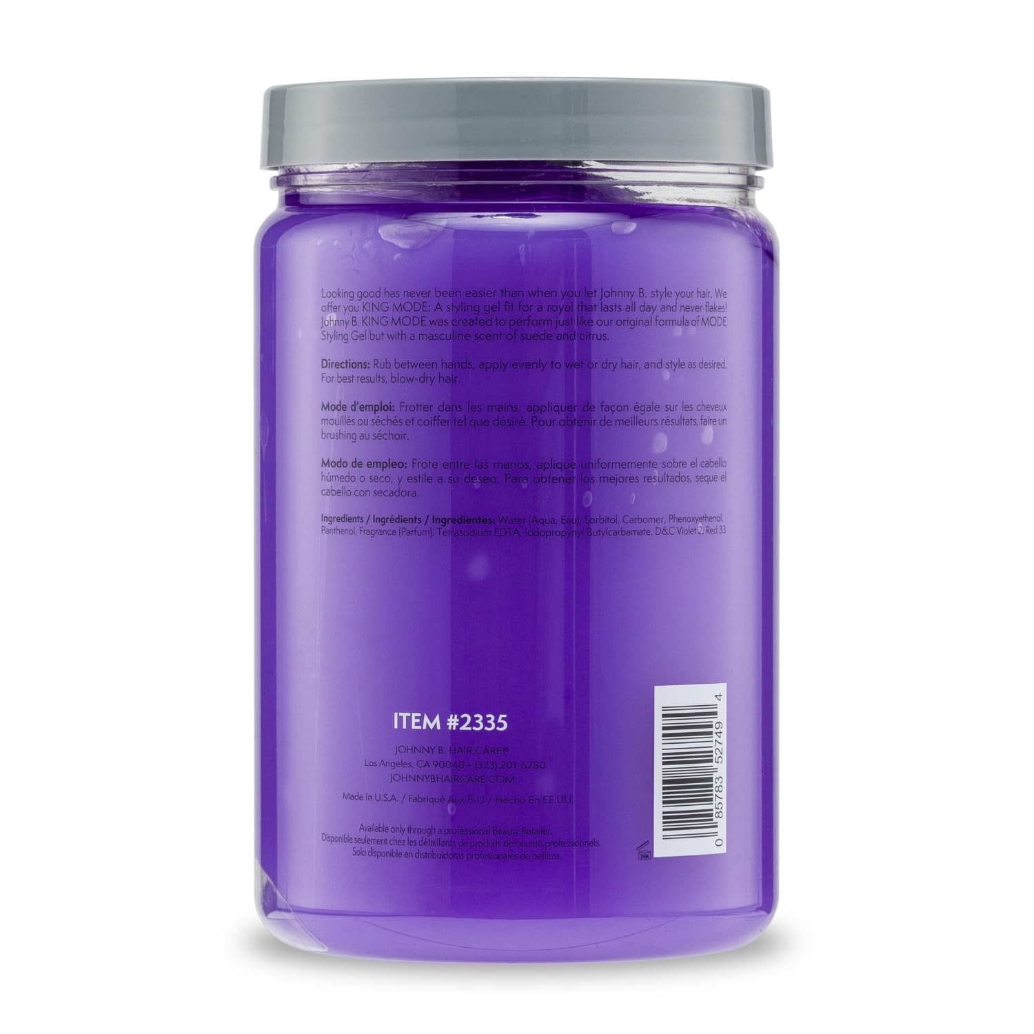 Johnny B. King Mode ‘ Purple Jar ‘ Styling Gel, 32 oz