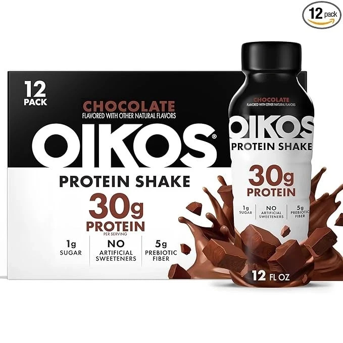 Oikos Protein Shake, Shelf Stable, Chocolate, 30g Protein, 12 fl oz