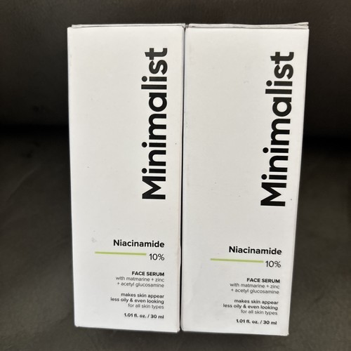 2 Pack Minimalist 10% Niacinamide Face Serum 4 Acne Blemish w/ Zinc 30ml BB 7/26