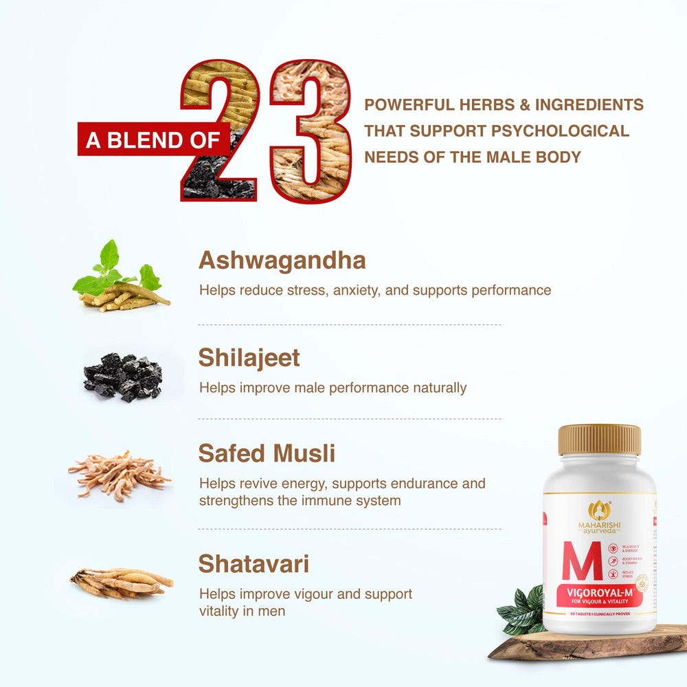 Maharishi Ayurveda Vigoroyal-M | Energy Stamina Vitality Support Formula | 2Pack