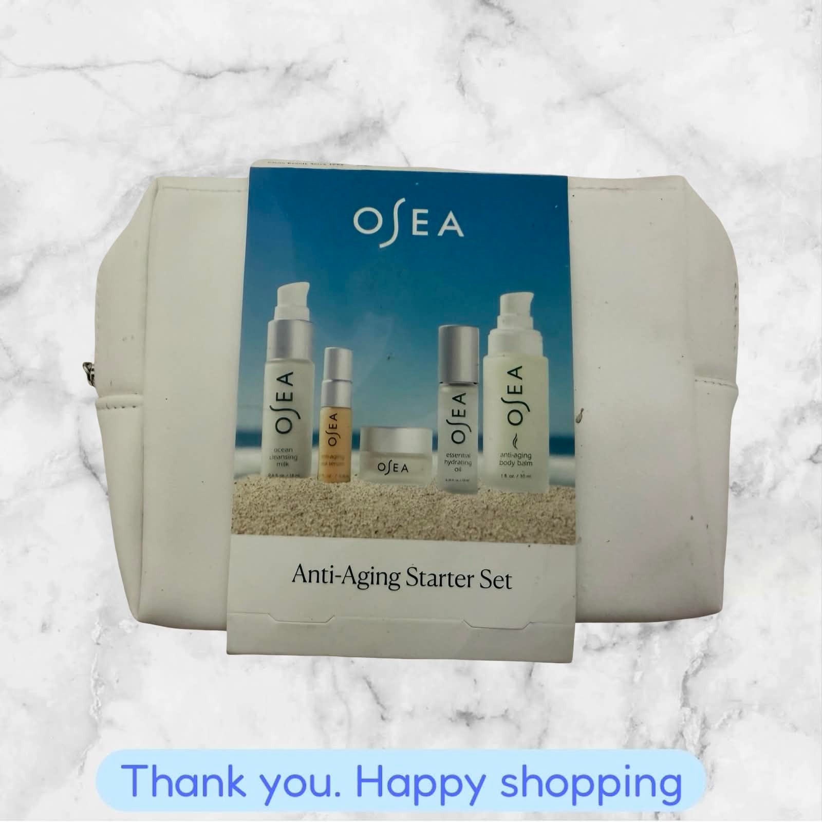 OSEA Anti-Aging Set 5 pc + Pouch- Cleansing Milk, Cream, Oil, Balm NEW SHIPPING