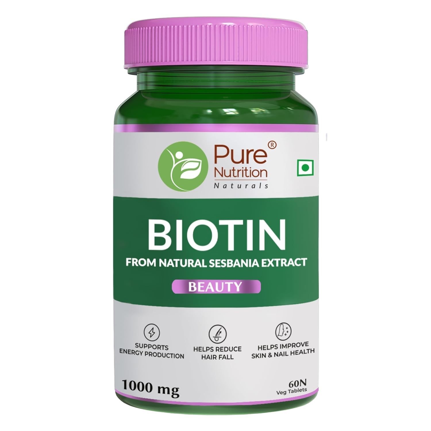 Pure Nutri.tion Biotin 60 Tabs Hair Skin Nails Support