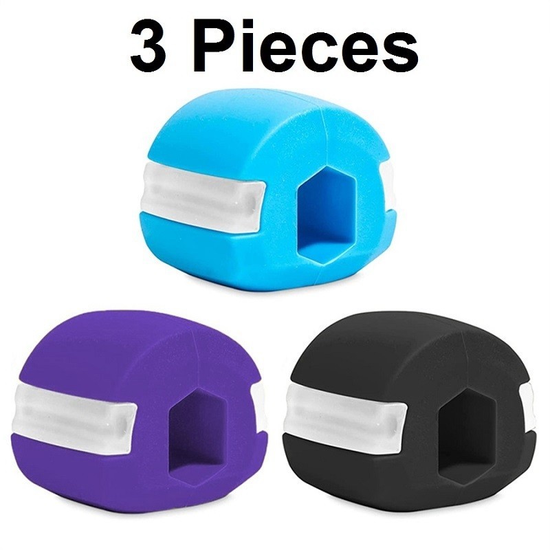 3Pcs Jaw Exerciser Set Food Grade Silicone Jawline Toner Facial Masseter Trainer