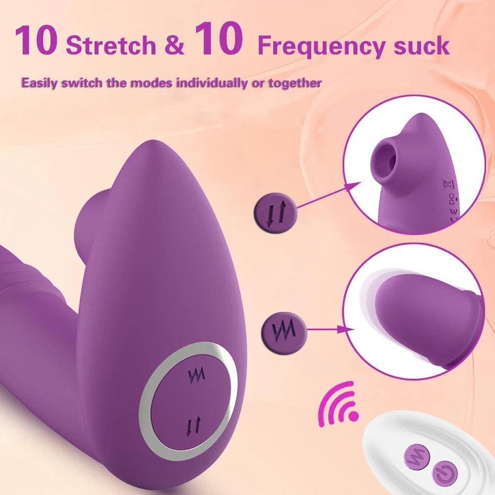 Wearable G-Spot Clit Vibrator Dildo Thrusting Massager Adult Sex Toys For Women