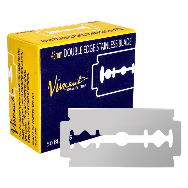 VINCENT Double Edge Blade: 45MM. Two 50 Blades In A Pack. Total 100 Blades