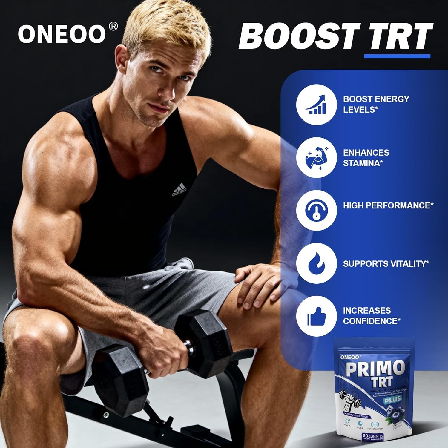 Primo TRT Gummies, Official Primo TRT Gummies for Men, Maximum Strength Energy S