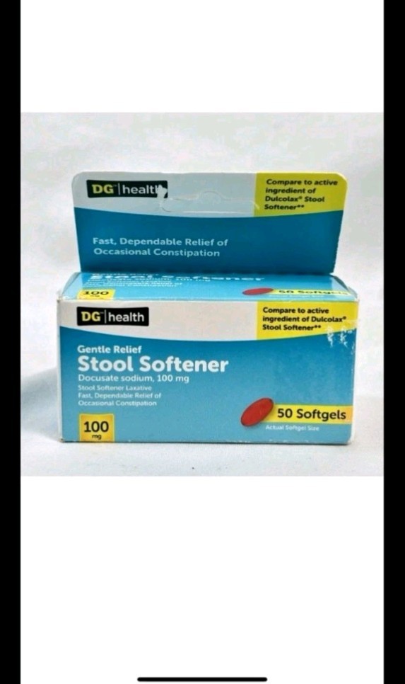 GENTLE STOOL SOFTENER DOCUSATE SODIUM 100 MG 50 SOFTGELS EXP 03/27 – 2 PACK