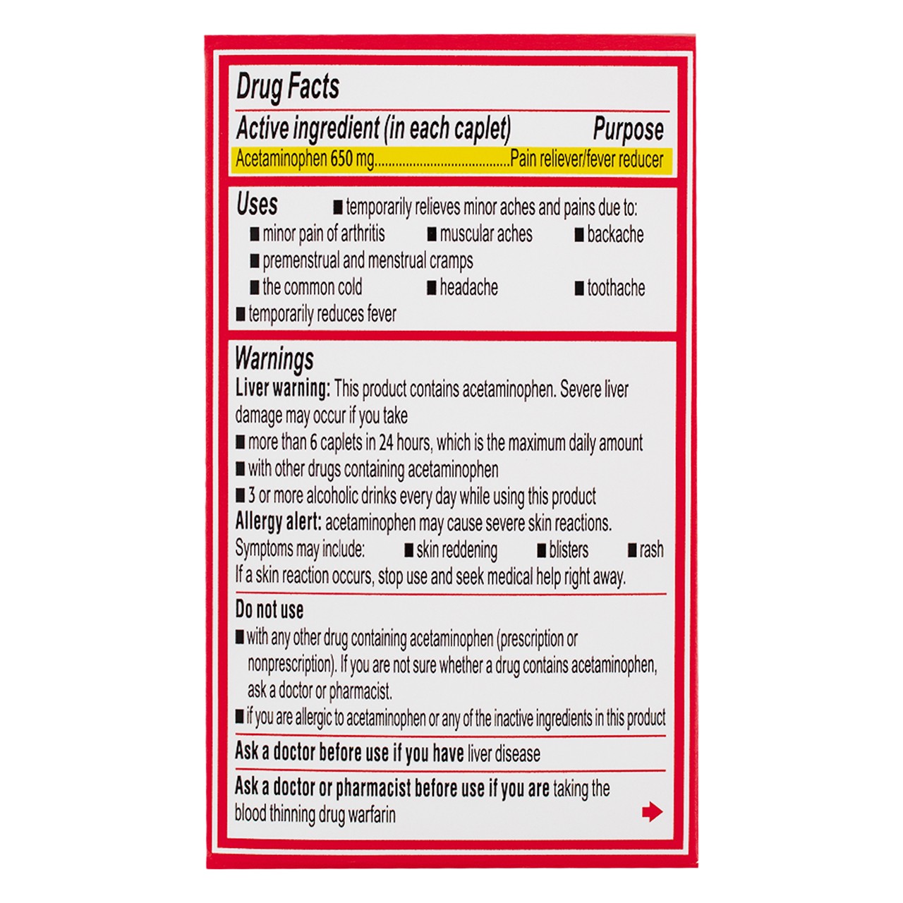 Tylenol 8 HR Caplets Arthritis Pain Acetaminophen Caplets, 650 mg, 24 Ct