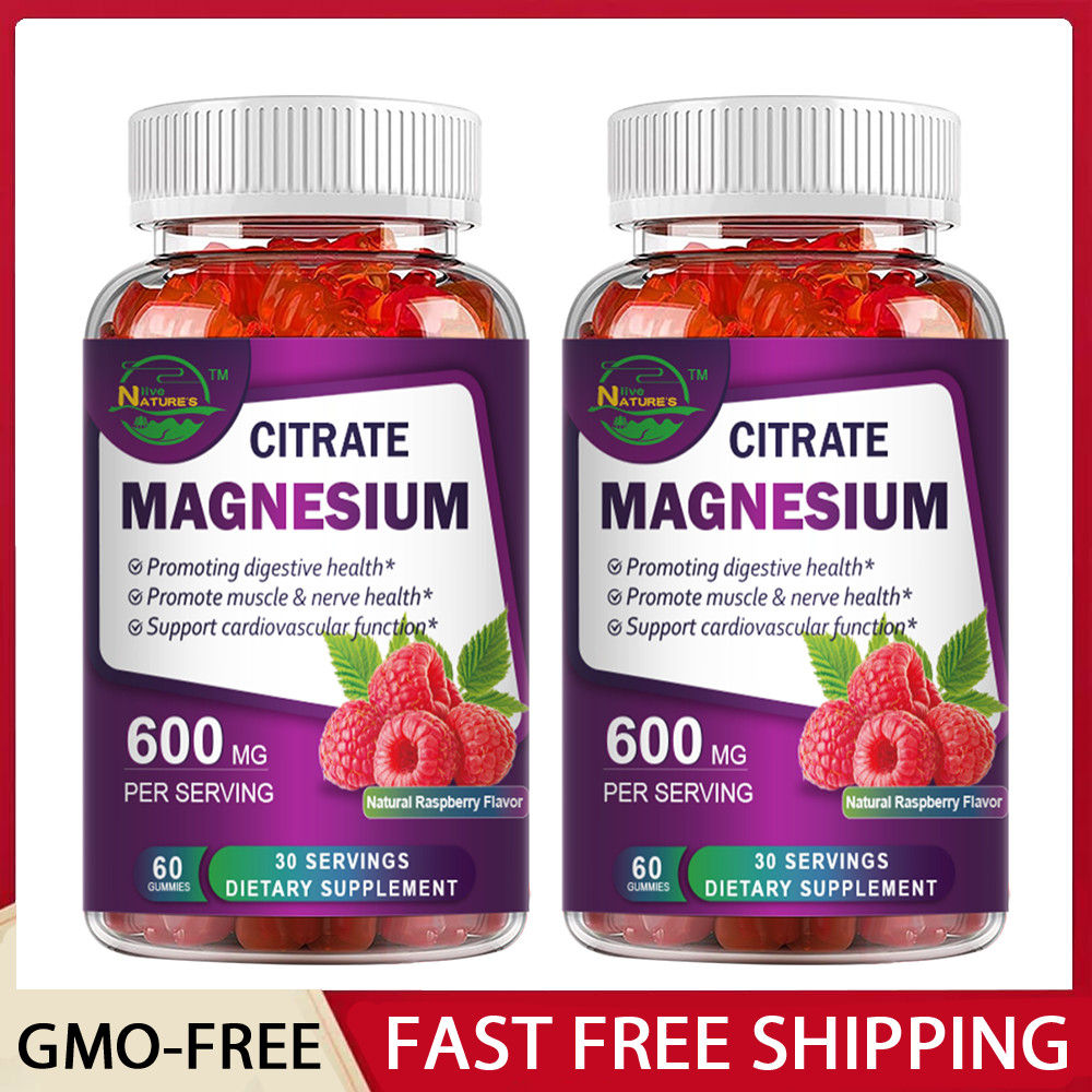 2 Pack Magnesium Citrate Gummies 600mg per Serving – 120 Vegan Gummies