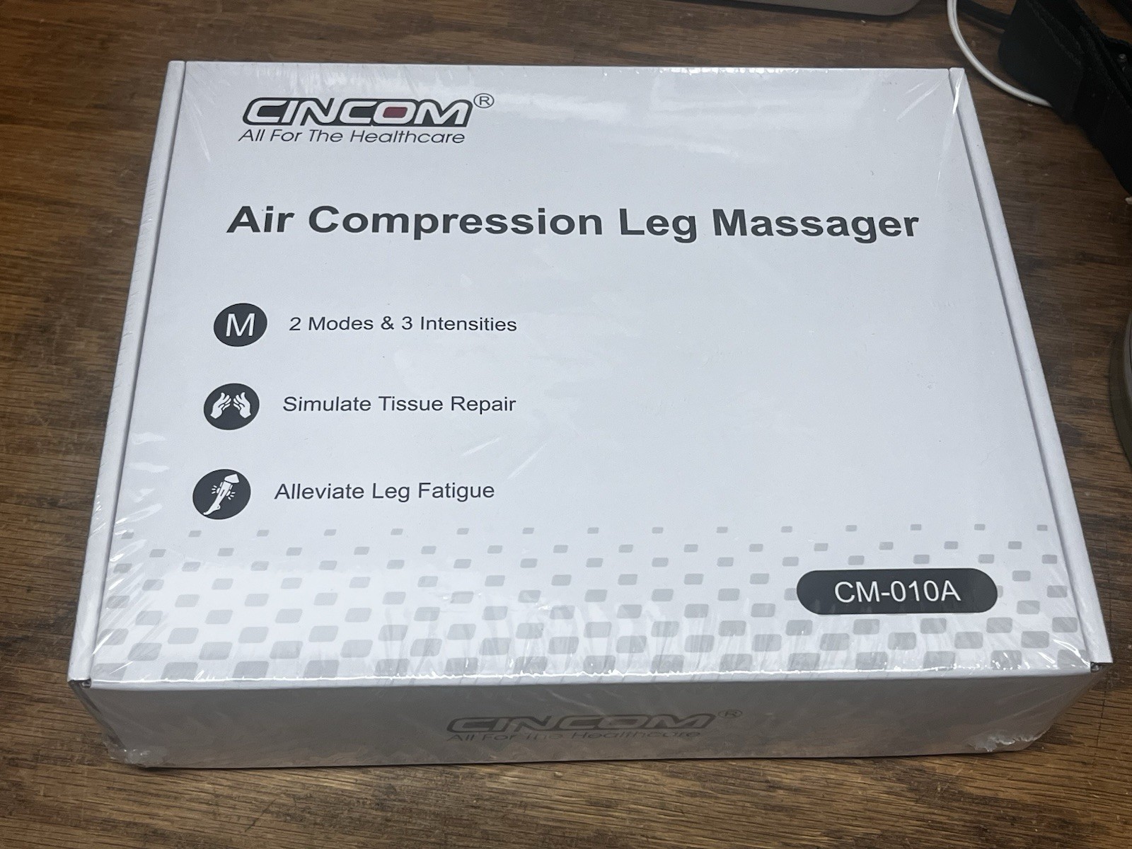 CINCOM Air Compression Leg Massager CM-010A Multispeed Corded Electric Black