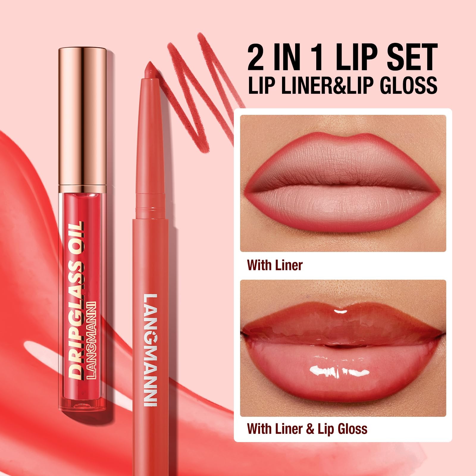 LANGMANNI 6 Matte Lip Liner With 6 Nourishing 0.03 Fl Oz (Pack of 12), #A