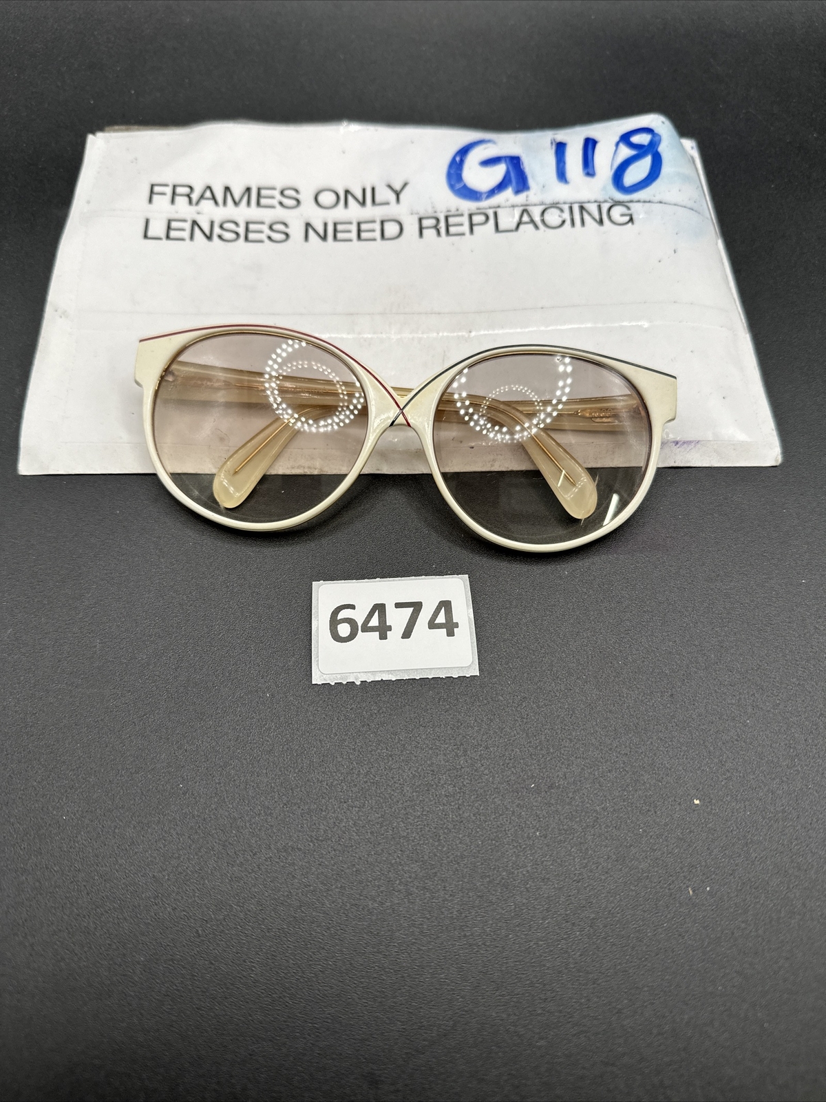 Vintage Zagato 5000 Gold Multicoloured Oval Glasses Frames Eyeglasses G118