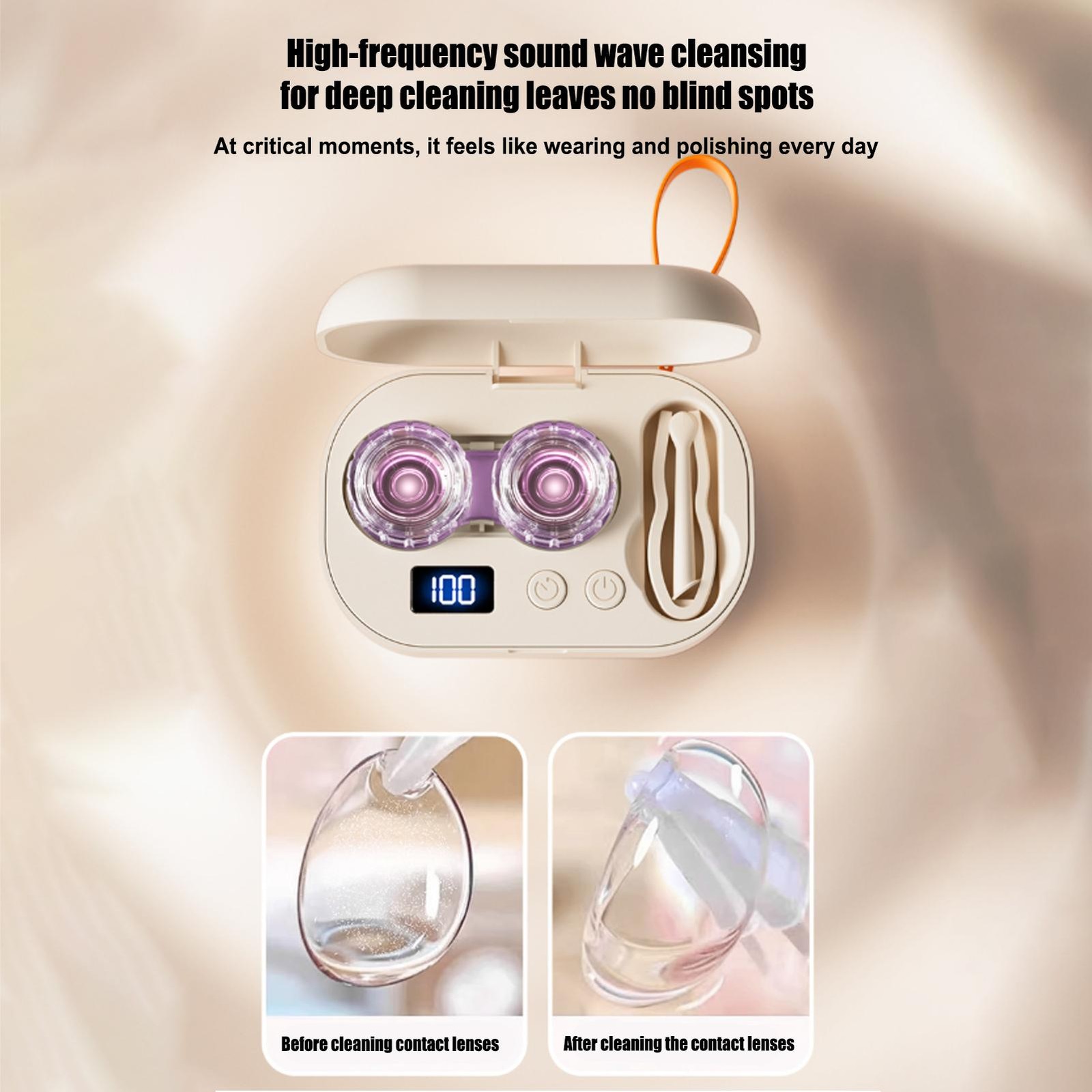 Portable Ultrasonic Contact Lens Cleaner With USB Charger – Fit Disposable Softt