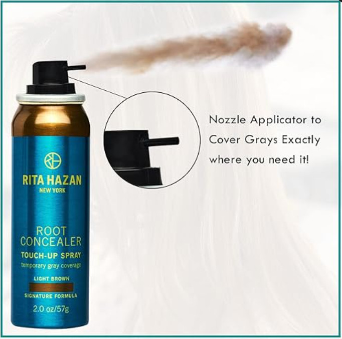 24Bottles Rita Hazan Root Concealer Touch Up Spray 2 oz-Light Brown MADE IN USA