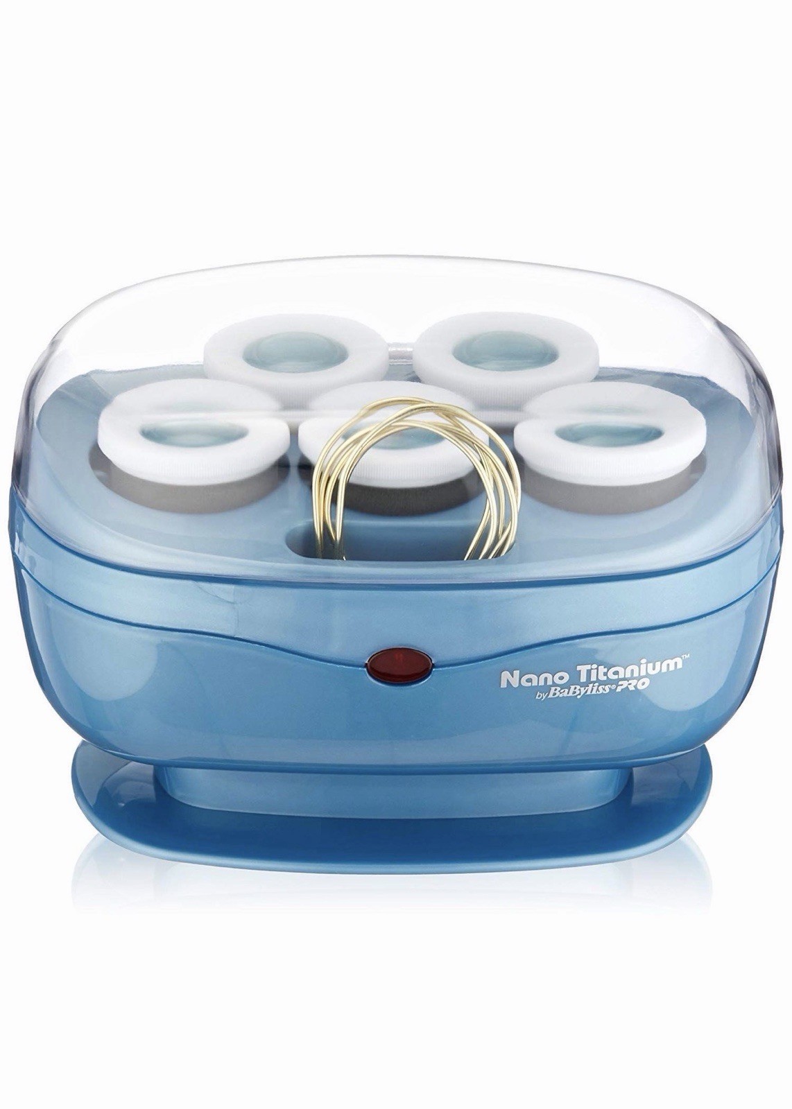 BaBylissPRO Nano Titanium Jumbo Hot Rollers Set Blue/White Dual Voltage