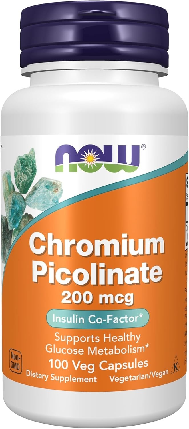 NOW Foods Chromium Picolinate 200mcg 100 Veg Capsules