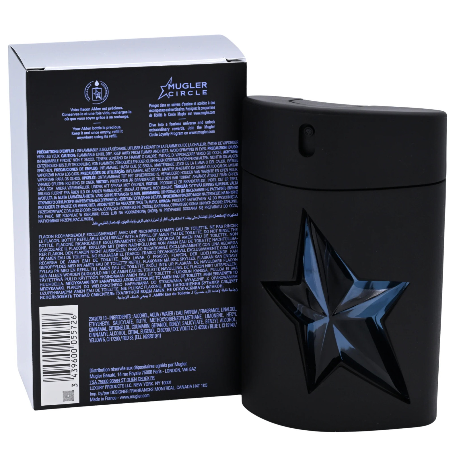 ANGEL AMEN (Refillable Rubber Spray) Thierry Mugler men 3.3 / 3.4 edt New in Box