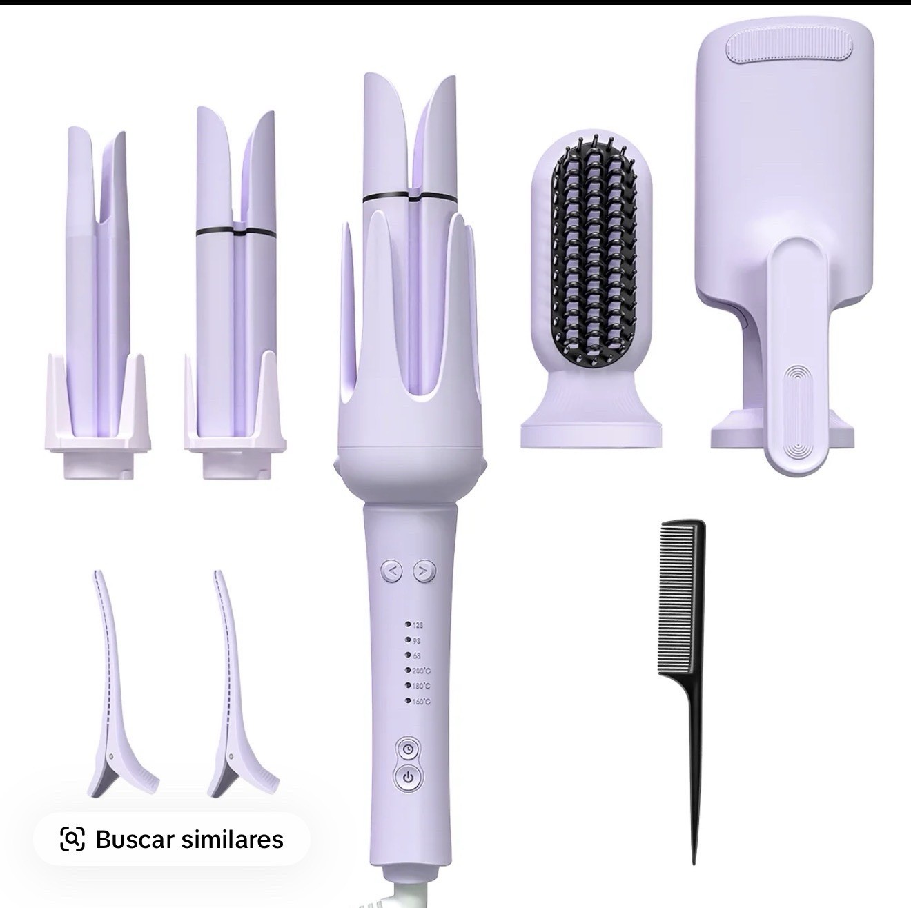 5-in-1 Ceramic Hair Styling Tool Set, Adjustable Heat, Lavender, 1.1-1.57in