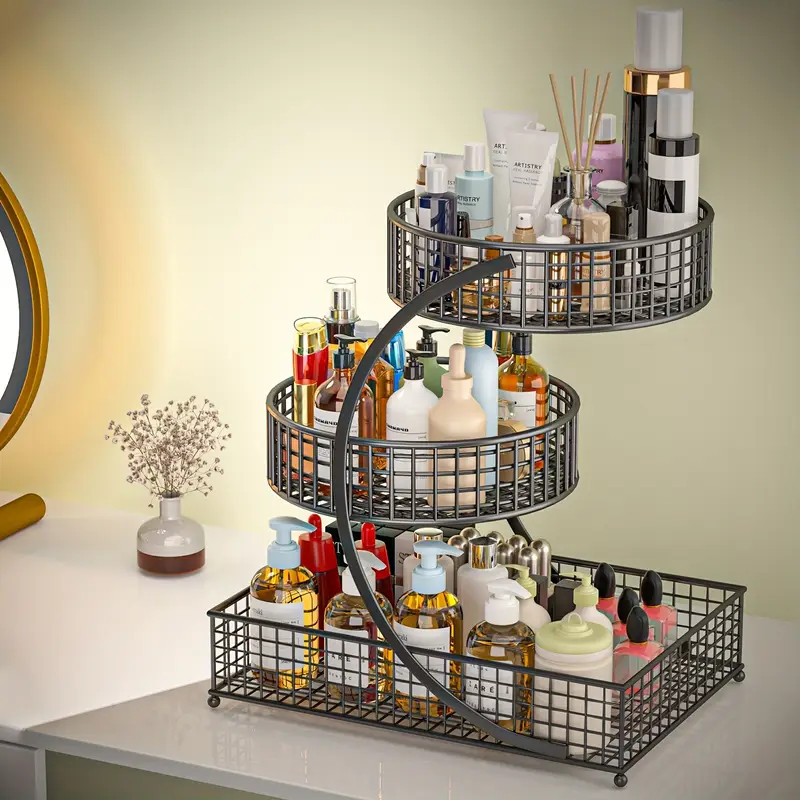 3 Tier Dresser Shelf Cosmetic & Makeup Organizer for Vanity Bathroom Countertop