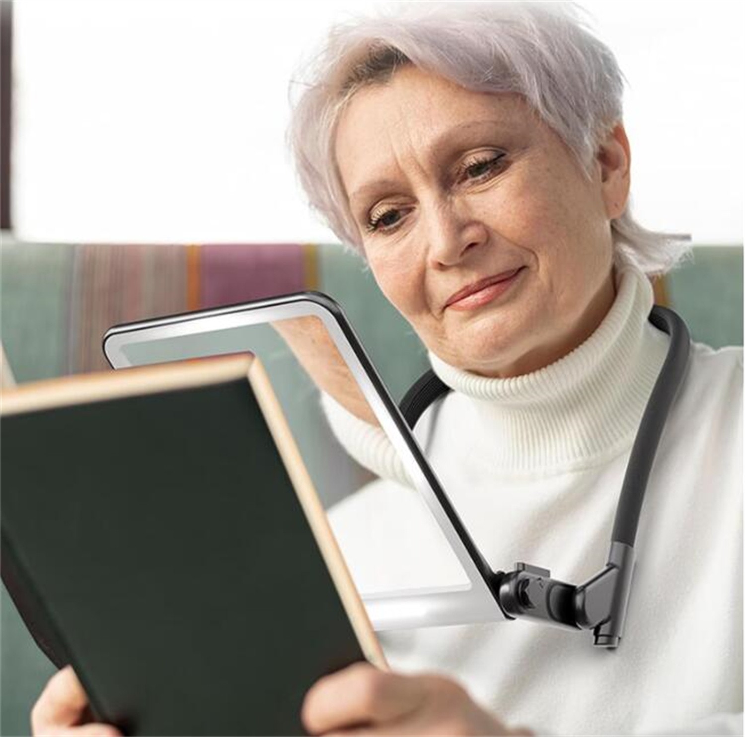 5X Large Reading Handfree Magnifying Glass w/ Light Flexible Gooseneck Magnifier