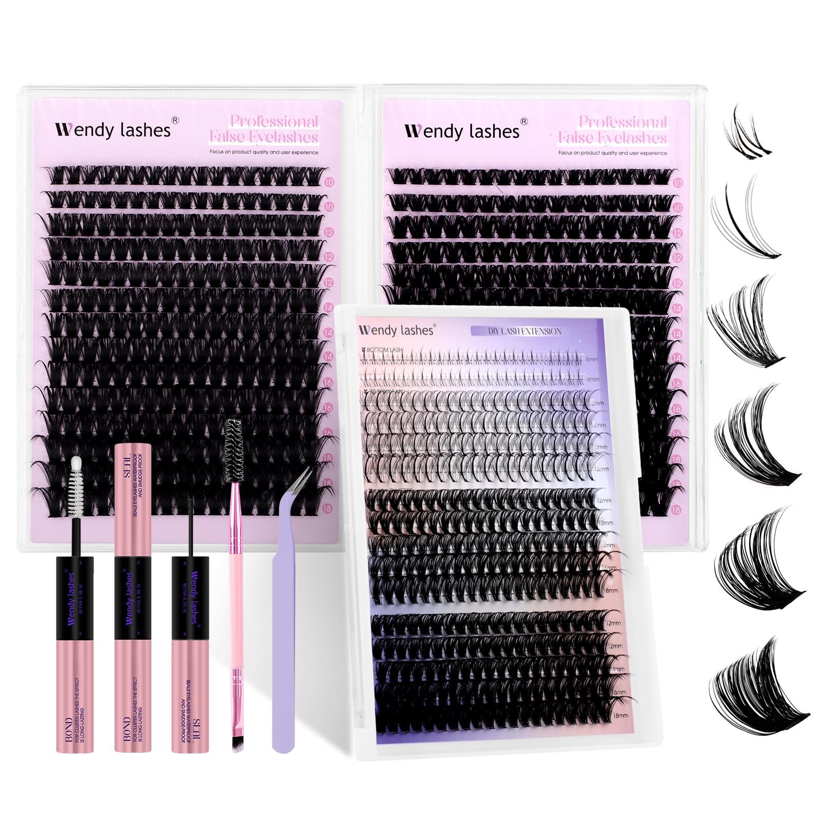 Wendy Lash Clusters Kit With Bottom Lashes 1 count (Pack of 1), black
