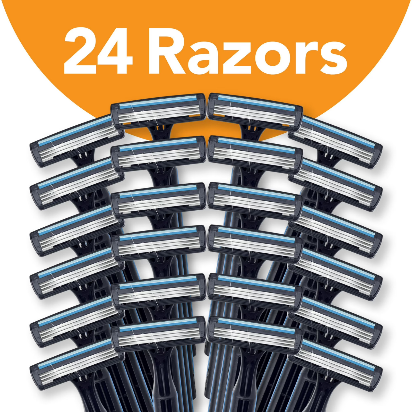 3 Blade Men Disposable Razor Bulk Set 24 Count Sensitive Skin Smooth Shave Face