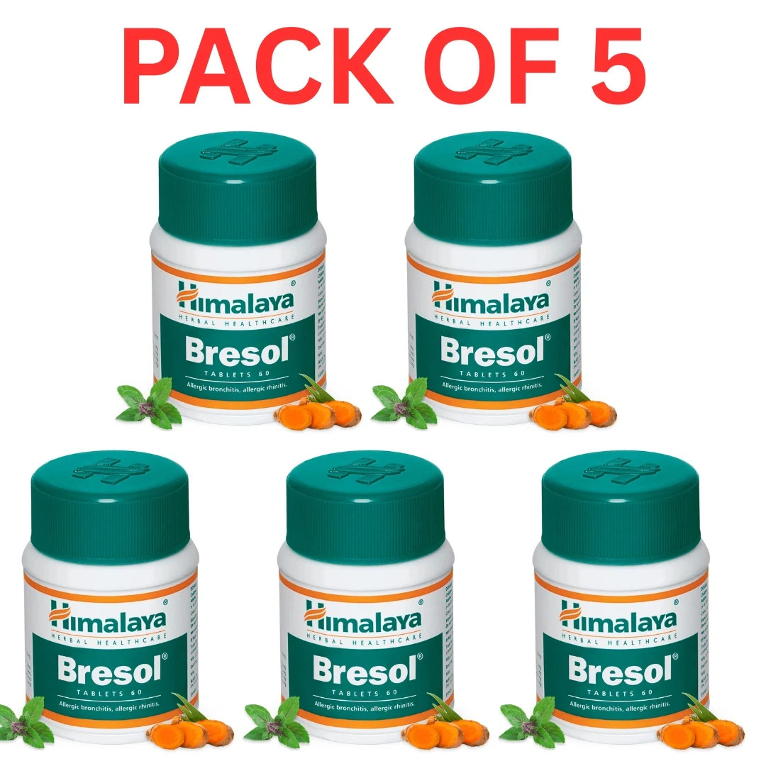 5 X Himalaya BRESOL 60 TABLETS EACH PACK FREE SHIPPING