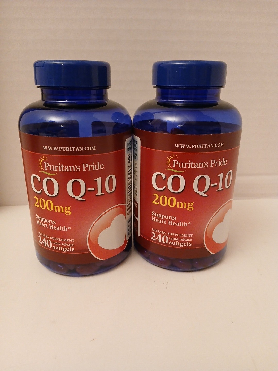 TWO Puritan’s Pride Co Q-10 200mg 240 Rapid Release Softgels Each 480 Total