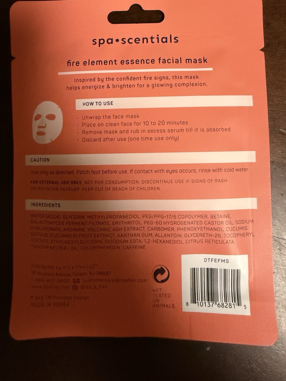 8 PC Spa Scentials Element Essence Face Serums And Masks ~Air Earth Water Fire~
