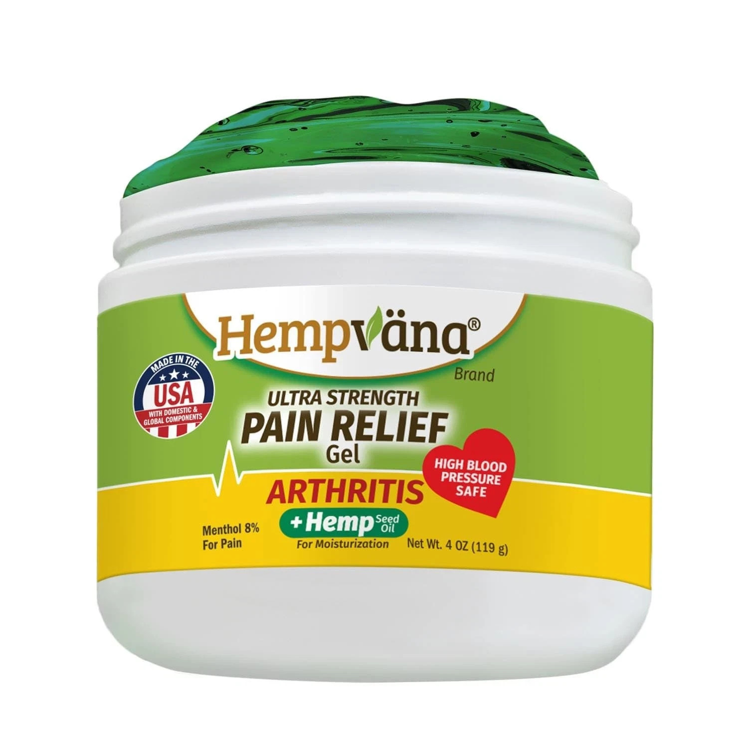 Hempvana Arthritis Pain Relief Gel Ultra Strength Hemp Seed Oil 4oz