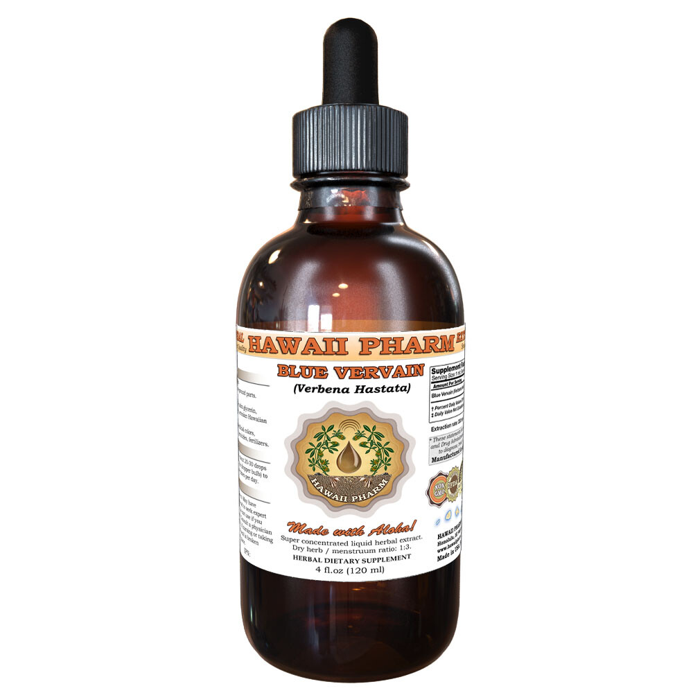 Blue Vervain (Verbena Hastata) Tincture. Alcohol-Based. Hawaii Pharm.