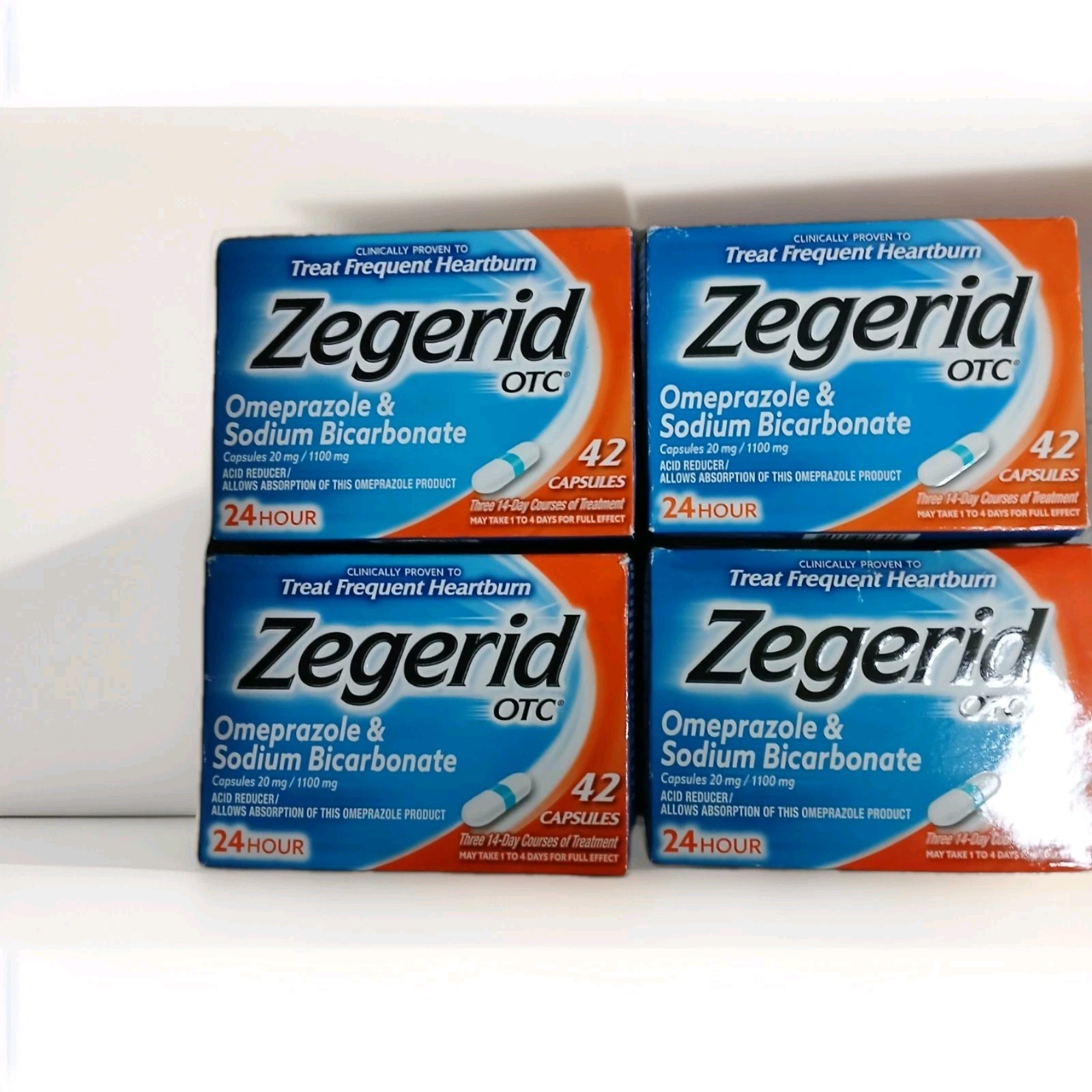 Zegerid OTC Heartburn Relief 20mg Capsule – 42 Count 4 Boxes 2028+