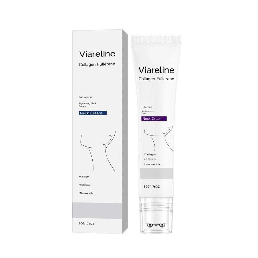 1-3PCS Collagen Fullerene Neck Cream Firming Tightening with Roller 50g ~ 20%OFF