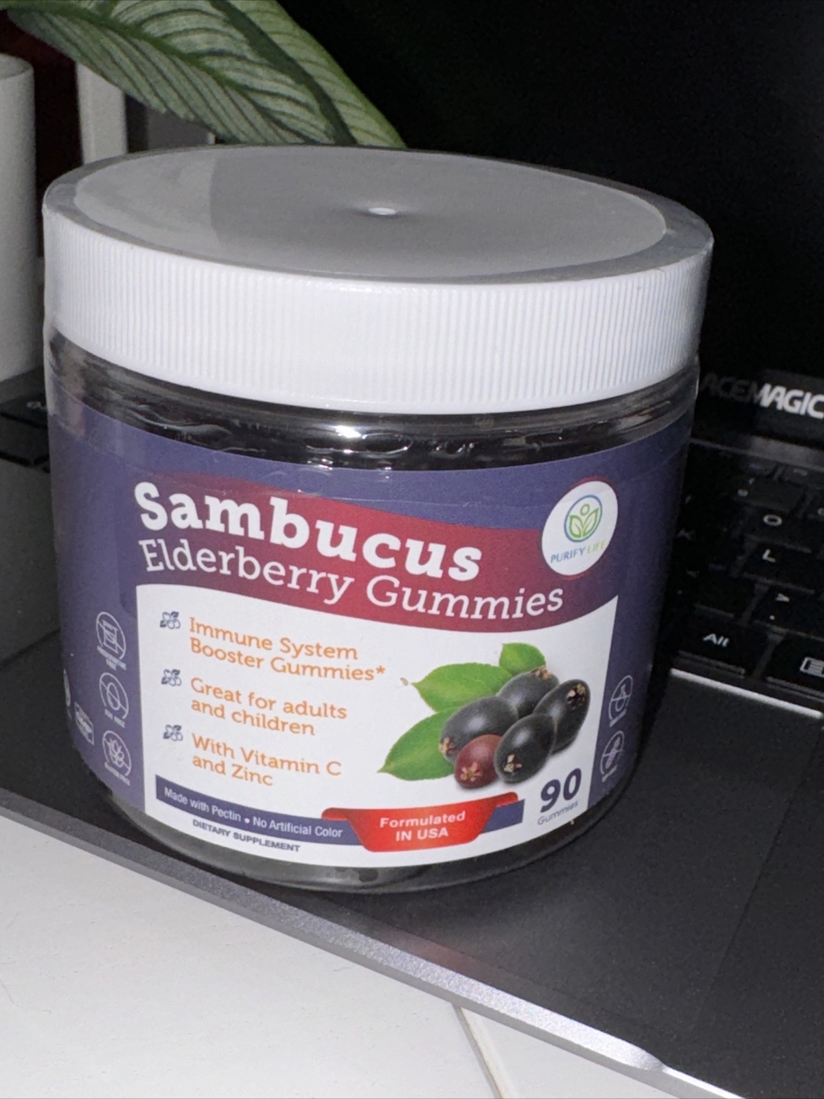 Purify Life Sambucus Elderberry Gummies for Immune Support – 90 CT Free Ship