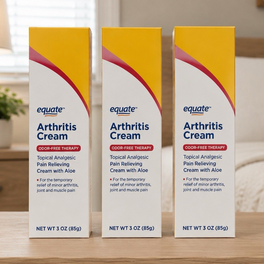 Equate Odor-Free Arthritis Pain Relief Cream Aloe 10% 3 oz 3pk EXP 04/2028