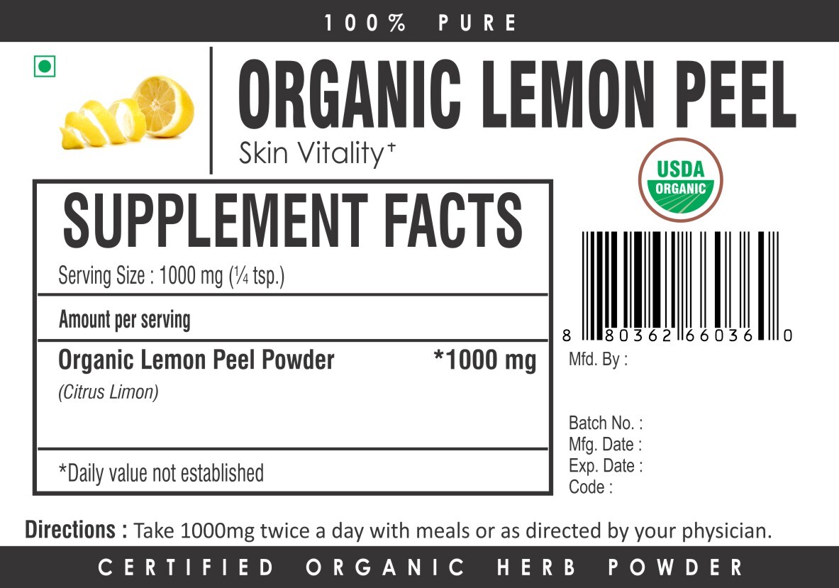 Organic Lemon Peel Dried Powder Premium Quality Grade A Skin Health soap making