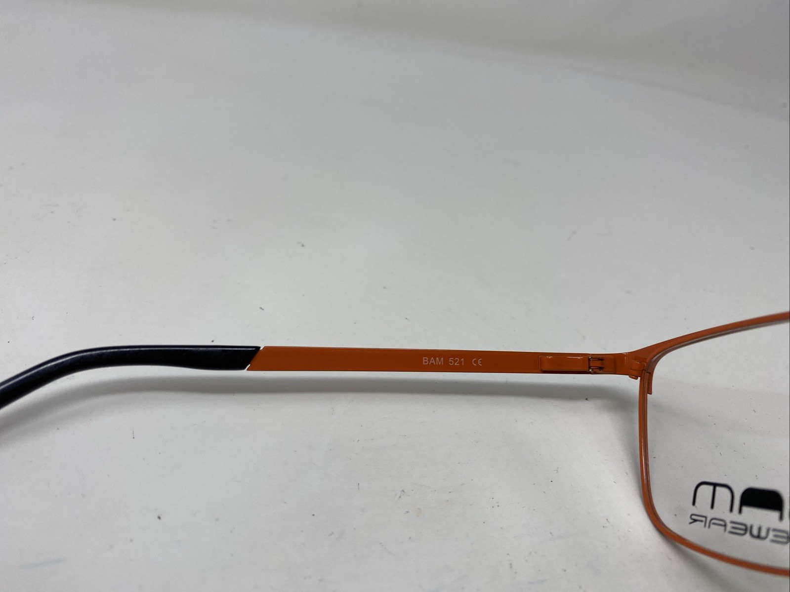 BAM Eyewear BAM 521 ORANGE 60-17-150 Gray/Orange Full Rim Eyeglasses Frame HD03