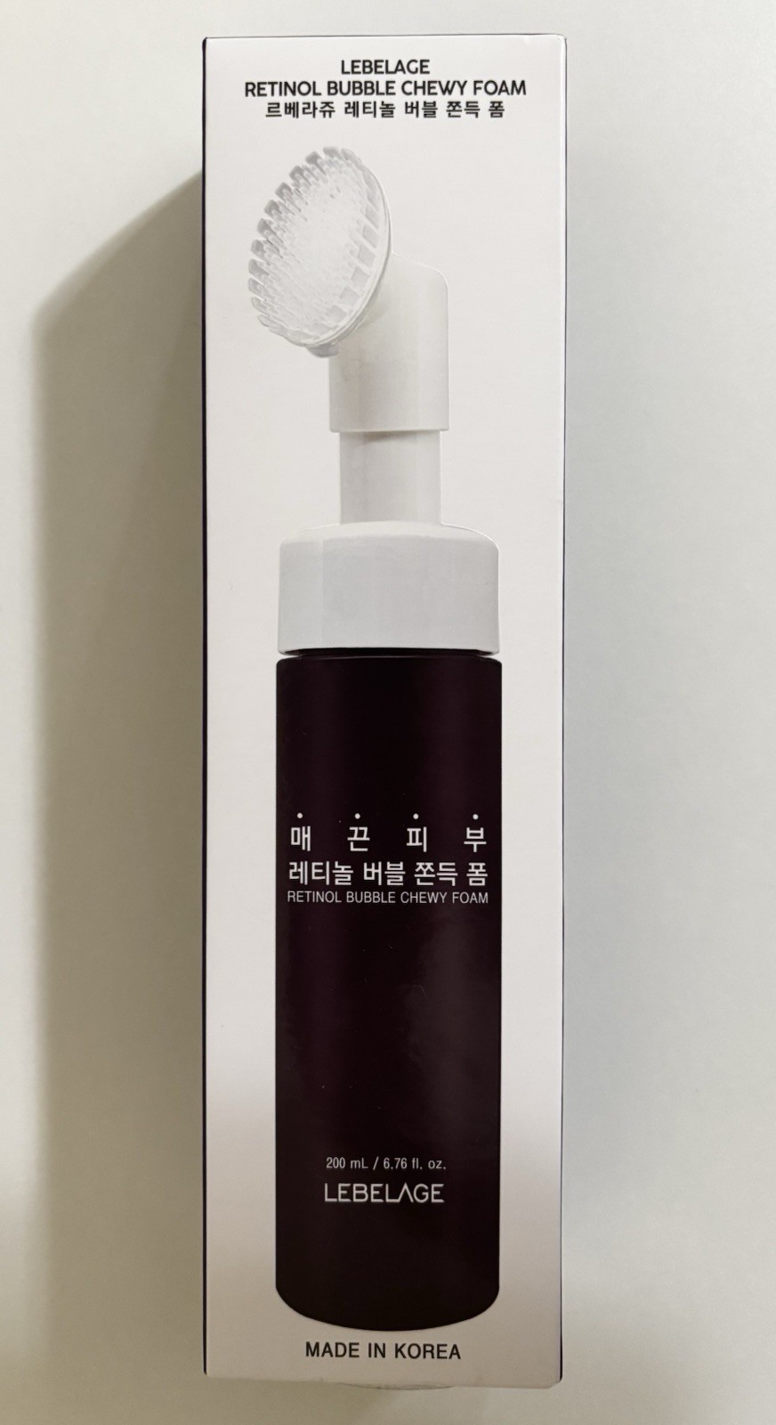 Lebelage Retinol Bubble Chewy Cleansing Foam With Brush 200mL / 6.76 fl. oz NEW.