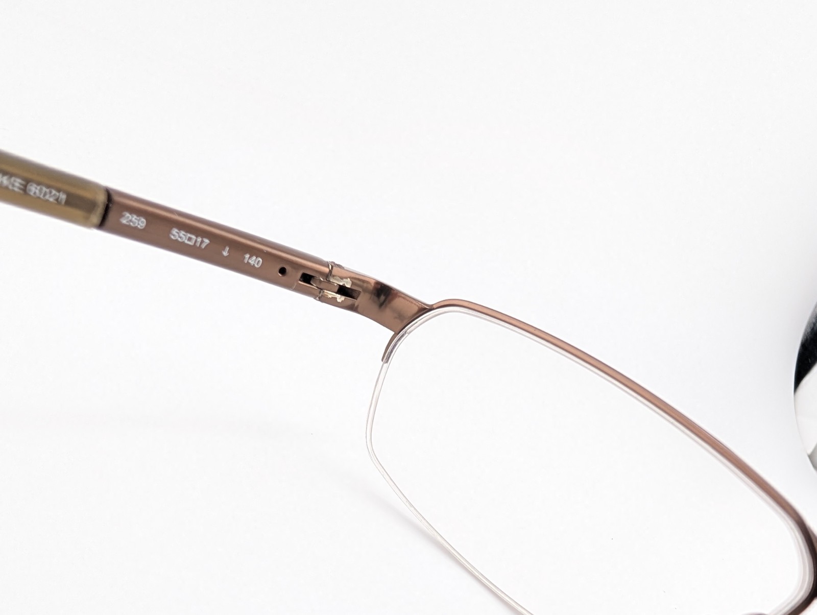 Nike Eyeglasses Frames Only, NIKE 6021 259, 55-17-140, Brown, Titanium