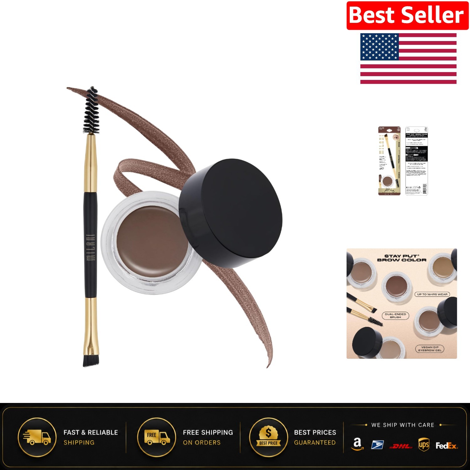 Dark Brown Brow Gel – 0.09oz , Buildable Coverage, Smudge-Resistant Finish